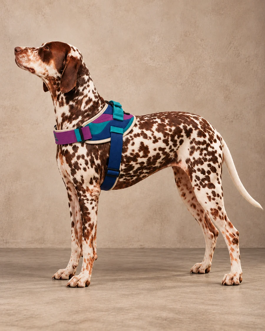 A pointer in the Feira harness.